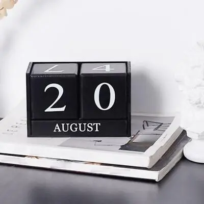 £8.39 • Buy Perpetual Wooden Desktop Block Calendar Shabby Date Office Decor Desk Home V0Y3