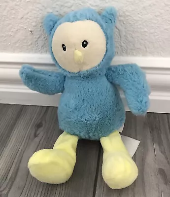 Rare HTF ANIMAL ADVENTURE Blue Yellow 9” Owl Lovey Plush Soft Bird Baby Toy 2018 • $29.99