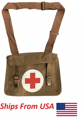 WWII British Army Canvas Medic Shoulder Messenger Bag KHAKI • $28.15