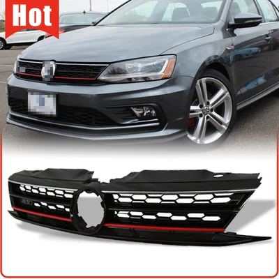 $63.99 • Buy Fit VW 2015 2016 2017 Volkswagen Jetta GLI Front Red Trim Black Honeycomb Grille