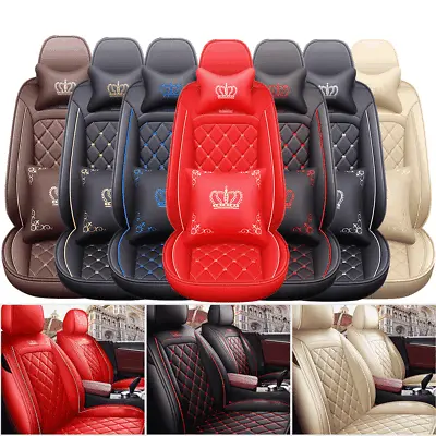 $119.99 • Buy Luxury Leather Car Seat Covers Front Rear Full Set Cushion Protector Universal