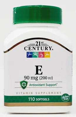 21st Century Vitamin E (200 IU) Softgels 110ct -Expiration Date 01-2026 • $9.99