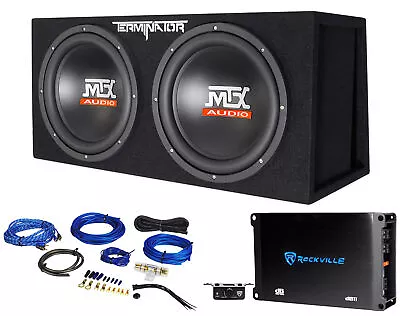 MTX Terminator TNE212DV 1000w RMS Dual 12” Subs+Vented Subwoofer Box+Amplifier • $269.90