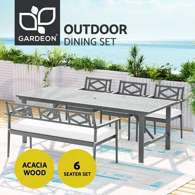$798.95 • Buy Gardeon 5pcs Outdoor Furniture Dining Set Chair Table Patio Acacia Wood 6 Seater