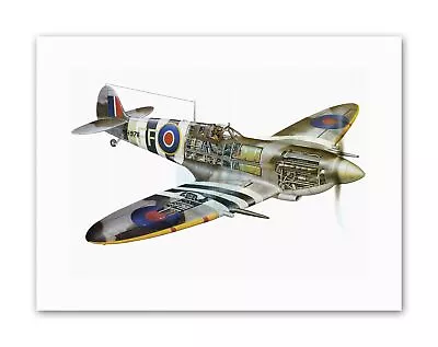 £12.99 • Buy 1941 Supermarine Spitfire New Picture Illustration Canvas Art Print