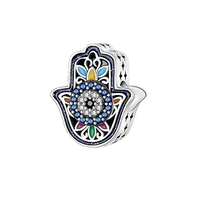 Hamsa Hand Of Fatima Eye Of Horus Charm Bead Genuine 925 Sterling Silver  • £13.95