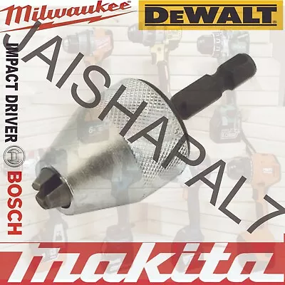 Fits MAKITA Impact Driver 1/4  Keyless Drill Bit Chuck Adapter Dewalt Bosch • £7.50