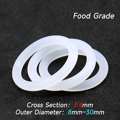 £1.50 • Buy 10Pcs Food Grade Clear Silicone Rubber O Rings 8mm - 30mm Outer Dia 2.4mm Thick