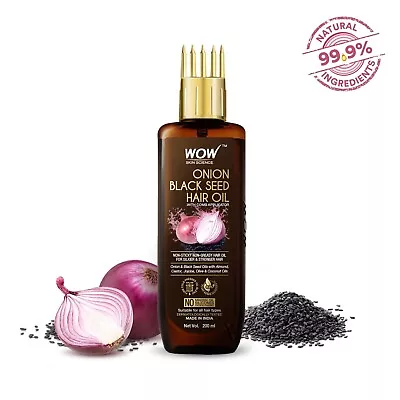 WOW Skin Science Onion Black Seed Hair Oil -WITH COMB APPLICATOR - 200mL • $23.91