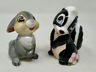 Rare Vintage Disney Bambi’s Friends: FLOWER & THUMPER Ceramic Figurines JAPAN • $36.95