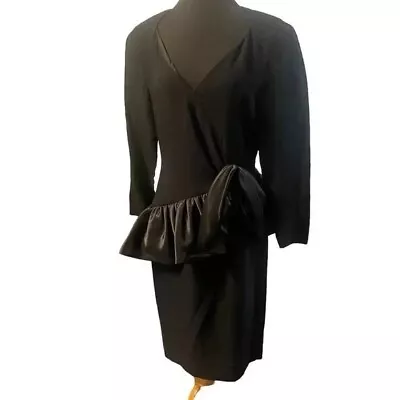 Morton Myles For Neiman Marcus 1970s/1980s Black Disco Cocktail Dress Size 12 • $72