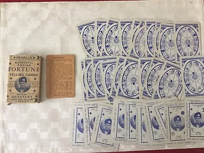 VINTAGE INGALLS 1930s WONDERFUL ZODIAC FORTUNE TELLING 30 CARDS + INSTRUCTIONS • $14.99