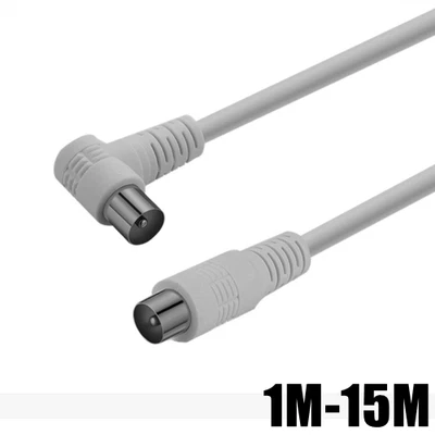 $4.50 • Buy Angle TV Antenna Cable White RF Fly Lead Cord Aerial Coax Male PAL Plug Lead OZ