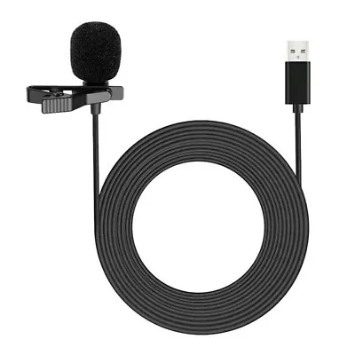 Clip-on Lapel Mini Lavalier USB 2.0 Mic Microphone For PC Recording - UK • £8.99