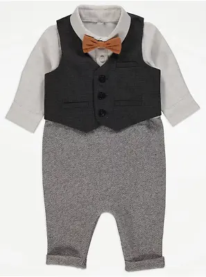 NEW BABY BOY SUIT WEDDING FORMAL PARTY SMART OUTFIT - 3 To 6 Months • £8.99