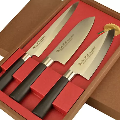 $144 • Buy Japanese Sashimi Deba Santoku SET Kitchen Knife Chef Japanese Steel Knives Japan