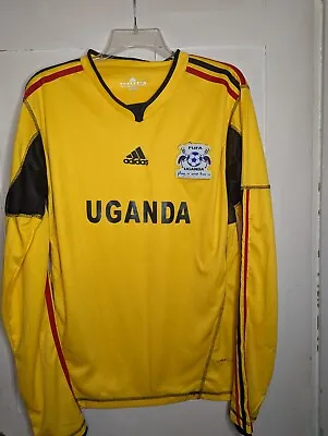 Uganda MNT 2011 Cranes Adidas Yellow Soccer Jersey Kit Shirt XL But Fits Men’s S • $29.99