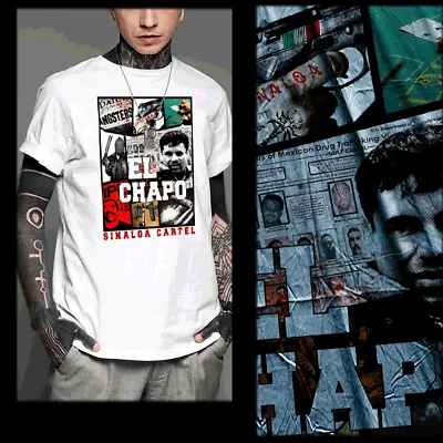EL Chapo T-shirt Sinaloa Cartel Mexican Crime Boss Kingpin Marijuana Coka Tee  • $19.99