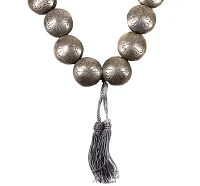 Silver Beaded Necklace Morocco 30 Inch • $190