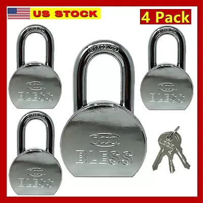 4 Pack Heavy Duty Short Master Lock Steel Maximum Protection Padlock With 3 Keys • $29.99