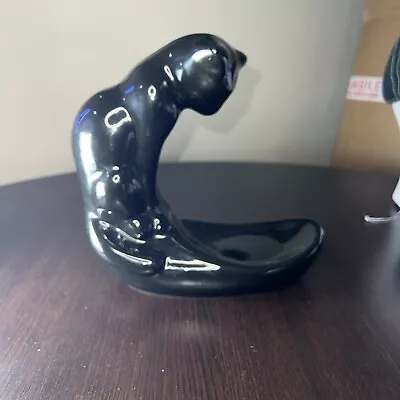 Vintage Haeger Ceramic Black Cat  Sculpture 8” Without Original Fish Bowl • $40