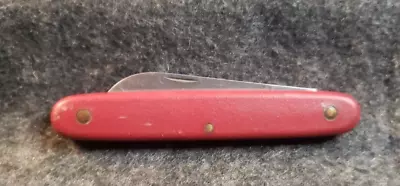 Vintage VICTORINOX Rostfrei Swiss Army Single 2 3/4  Blade 4  Knife Red (C7B2) • $10