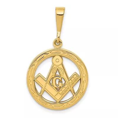 14k Polished And Textured Masonic Symbol Pendant • $267.91