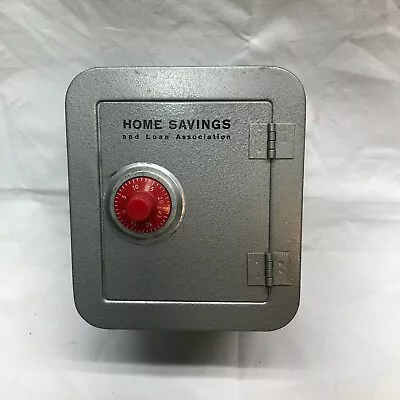 Vintage Home Savings And Loan Association Toy Metal Combination Safe Bank • $21.95