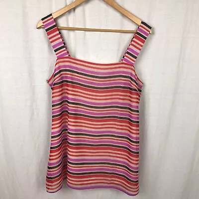 CAbi Women's Banded Cami Striped Tank Top Colorful Style #3448 Size Medium • $0.99