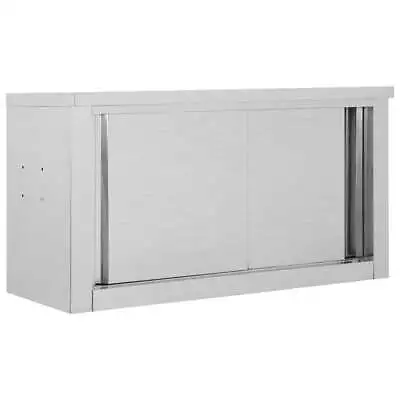 Kitchen Wall Cabinet With Sliding Doors Stainless Steel Multi Sizes VidaXL • $301.99