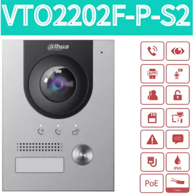 Dahua VTO2202F-P-S2 2-wire IP Villa Door Station Outdoor Video Intercom Original • $150.99