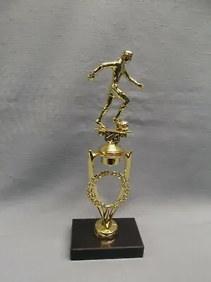 $6.95 • Buy Male Soccer Trophy Award Cast Metal Gold Riser Black Marble Base