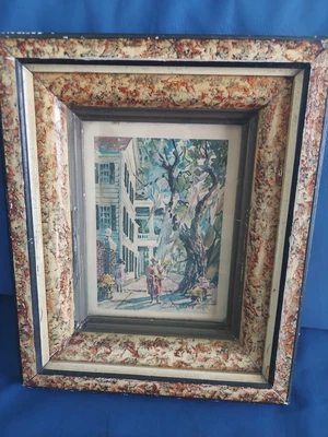 $29.99 • Buy VTG SIGNED By Virginia Fouche | Charleston SC Print 1977  Custom Framed