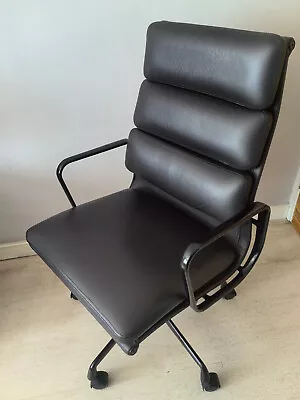 2001 Herman Miller Eames Soft Pad Executive Desk Chair In Dark Brown Leather • $900