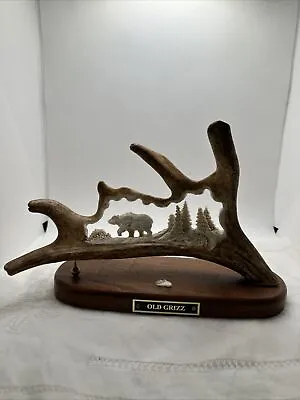 Moose Antler Scrimshaw Sculpture  By Skip Rowell  11” Wx 4”d X 7.25”h • $1150