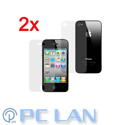 $3.95 • Buy 2x IPhone 4 4S Anti-Glare Front + Back Screen Protector FULL BODY