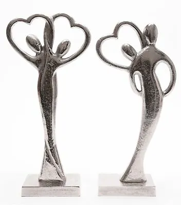 Entwined Couple Figurine Sculpture Silver Metal Love Heart Ornament ~ Varies • £14.99