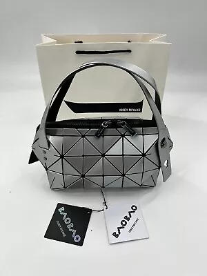 BAO BAO ISSEY MIYAKE Small Boston Handbag Bag Silver • $89.99