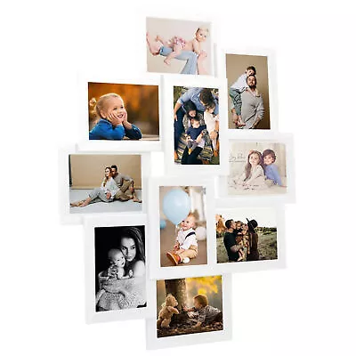 Collage Photo Frame For Picture 10 Pcs 13x18  White MDF E6A0 • $80.37
