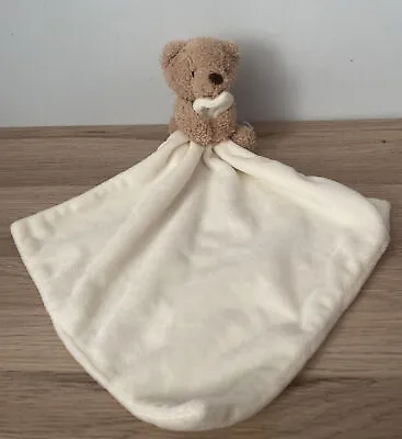 TEDDY BEAR BABY BLANKET Plush Soft Toy Comforter Made By M & S VGC • £13.95
