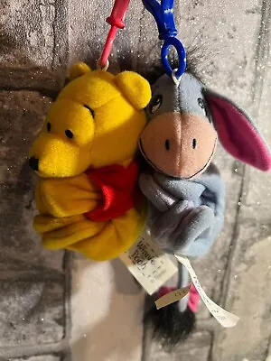 £9.50 • Buy Winnie The Pooh And Eeyore Plush Toy  Key Ring Magnets Set X Two