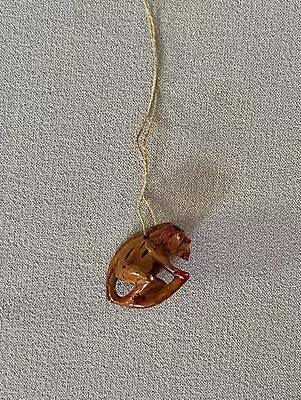 Vintage Carved & Painted Peach Pit Monkey Pendant • $19.99