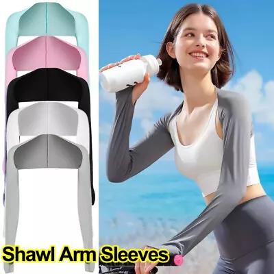 Cooling Shawl Arm Sleeves Women Summer UV Protection LongSleeve Shrug Arms Cover • $9.95