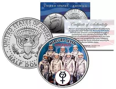 MERCURY 7 ASTRONAUTS JFK Half Dollar U.S. Coin Space NASA Original 7 John Glenn • $8.95