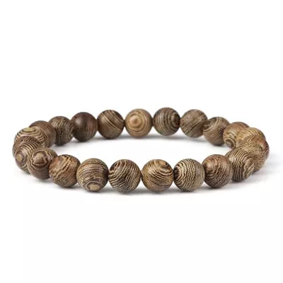 Natural Wooden Beads Bracelet Tibetan Buddha Rosary Handmade Bracelets Men Women • $6.64