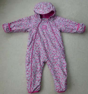 Jojo Maman Bebe  SNOWSUIT  12-18m  Girls Splish Splash Fleece Lined PUDDLESUIT • £22