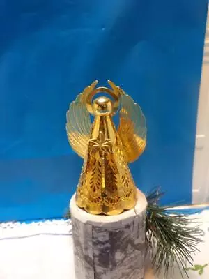 1988 Heavenly Glow ~ Brass Angel Holding Star ~ Hallmark Miniature Tree Topper • $5.24