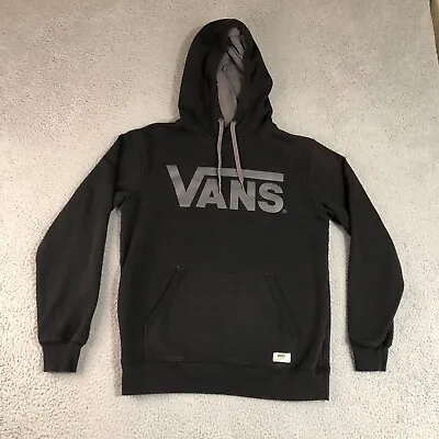 Vans Hoodie Mens Small Black Off The Wall Pullover Skater Graphic Logo Spell Out • $18.95