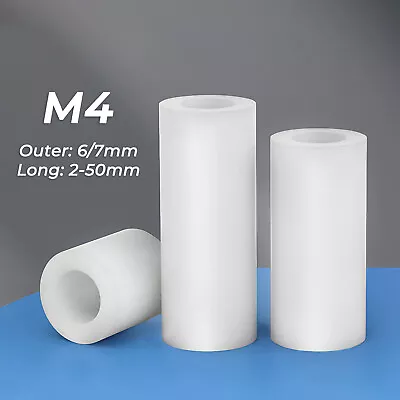 M4 White Nylon ABS Spacers Plastic Standoff Washers 2mm To 50mm Long • £1.43