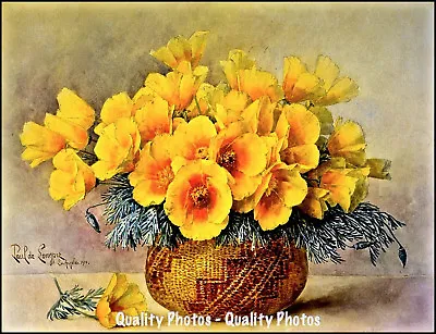 Poppies In Indian Basket 8.5x11  Photo Print Paul De Longpre Flower Still Life • $8.17